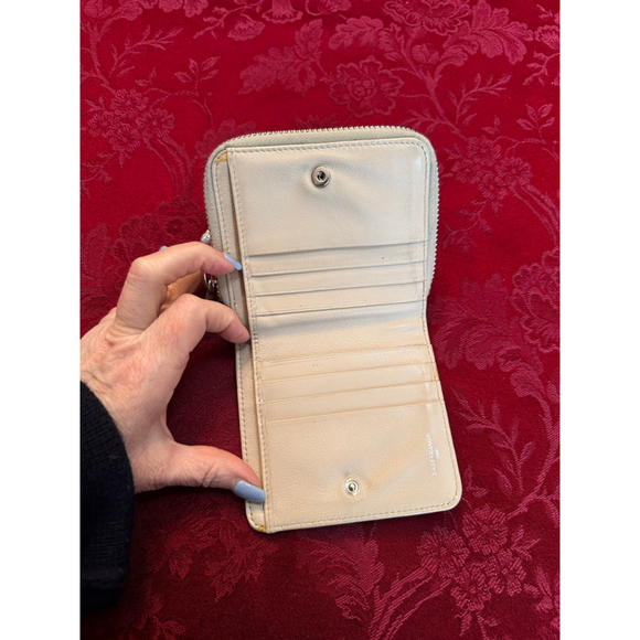 Balenciaga Beige Leather Zip Around Compact Wallet - Picture 12 of 14